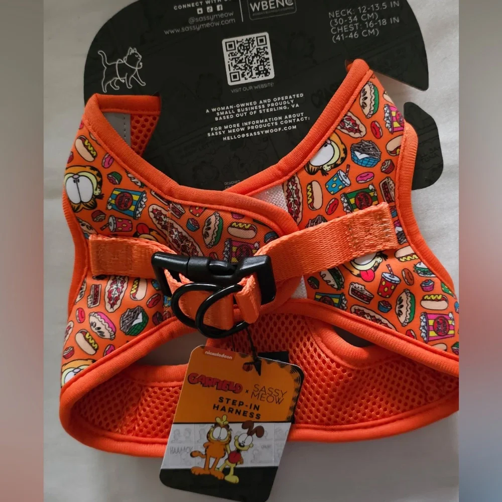 Sassy Meow Orange Garfield Harness, Collar and Leash Set (M)